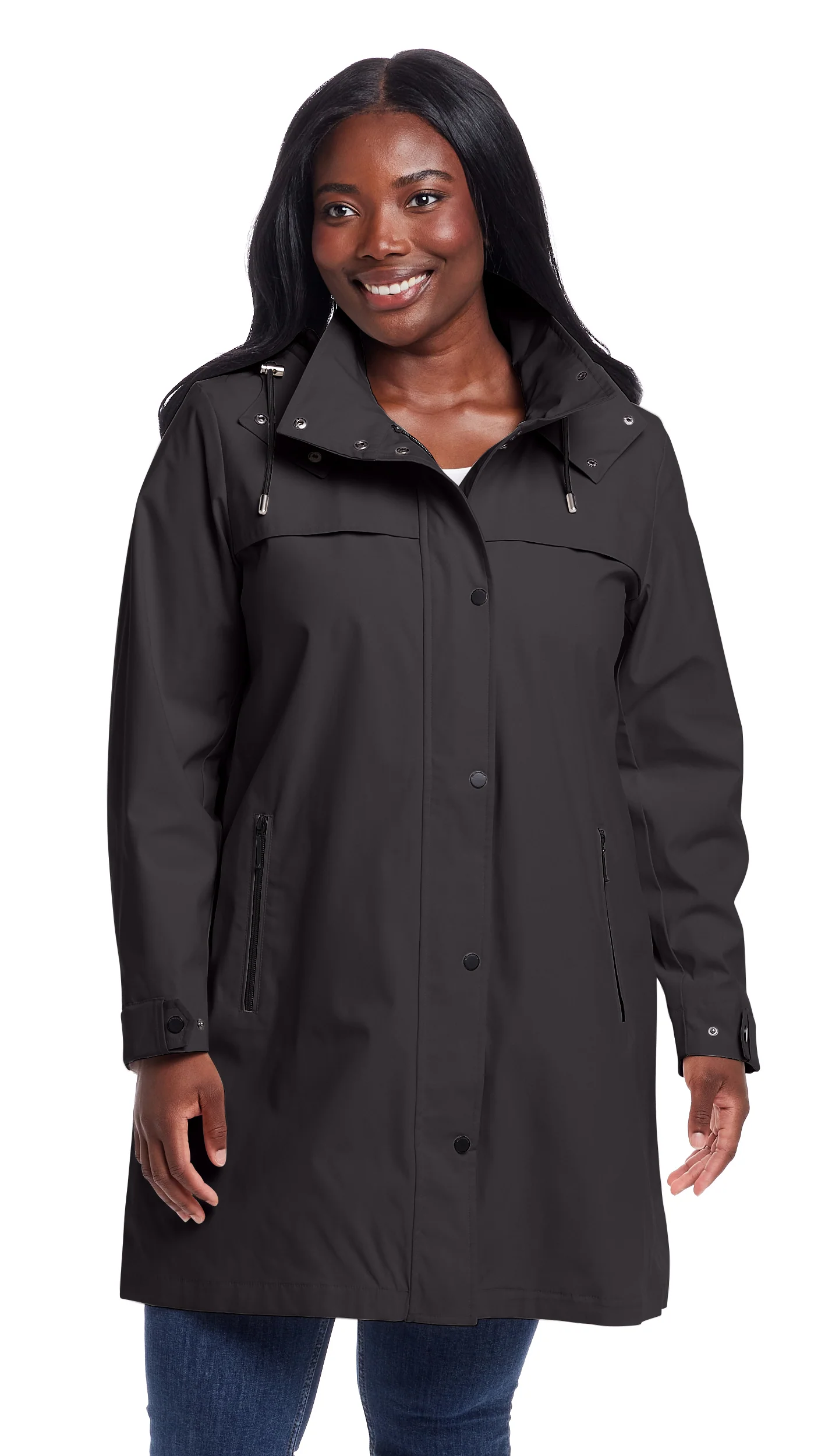 HOODED A-LINE RAIN JACKET - Image 11