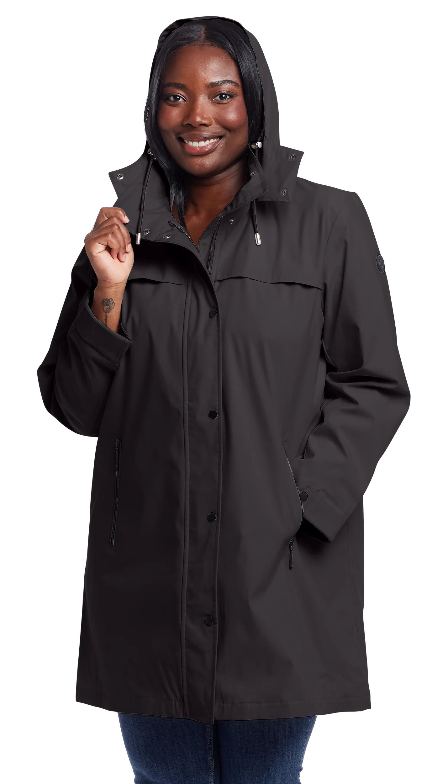 HOODED A-LINE RAIN JACKET - Image 18