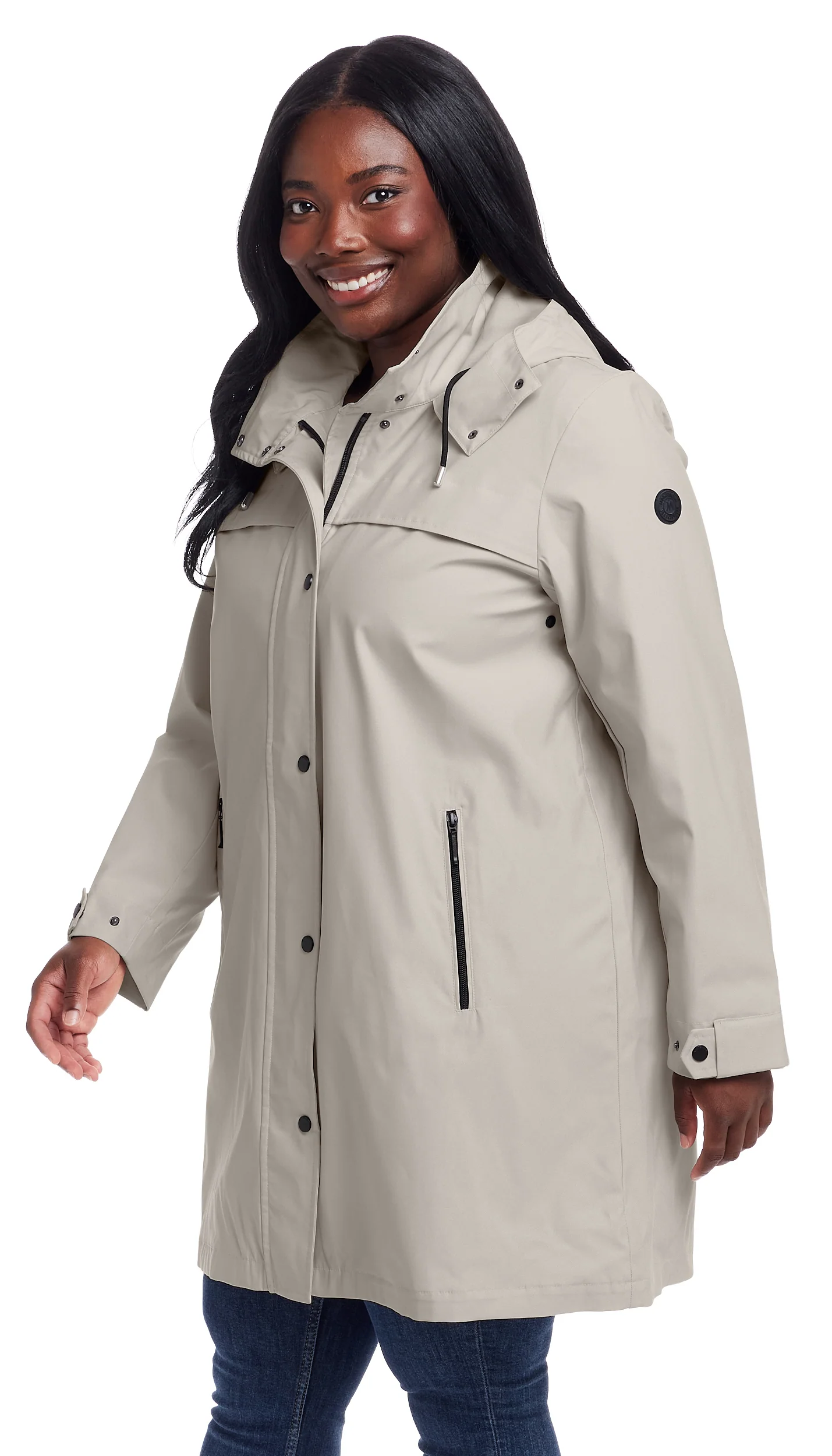 HOODED A-LINE RAIN JACKET - Image 3