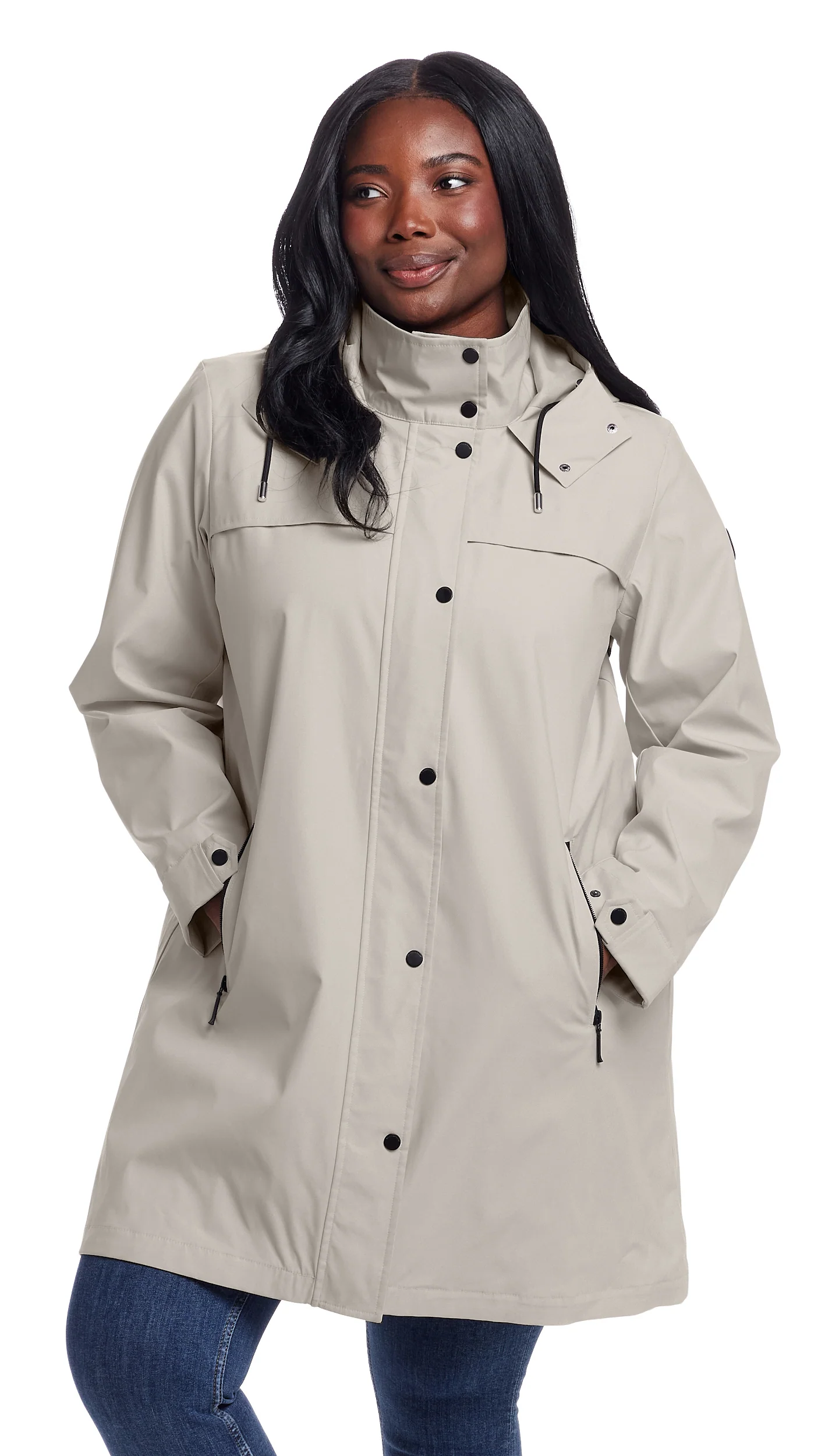 HOODED A-LINE RAIN JACKET - Image 4