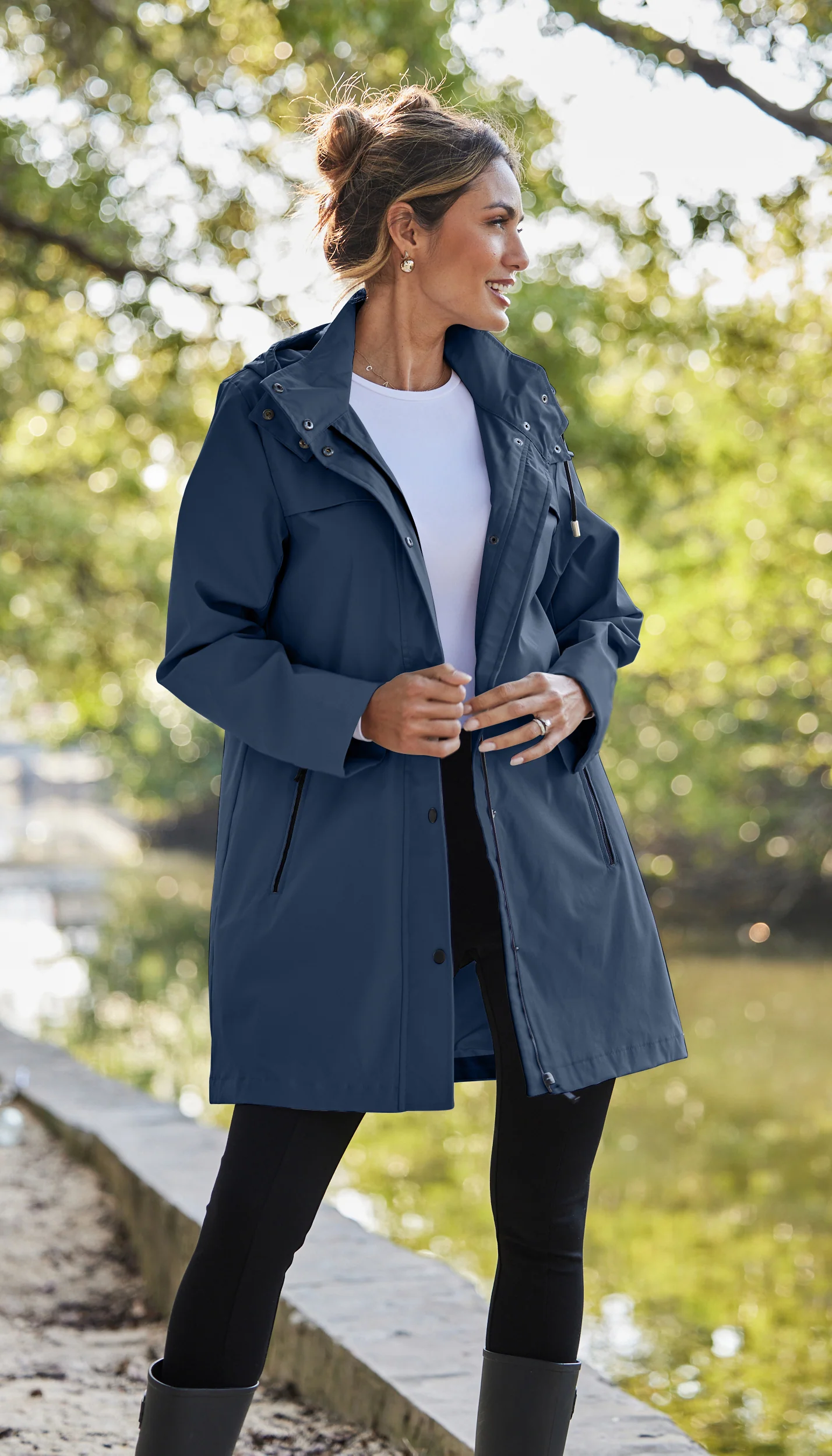 HOODED A-LINE RAIN JACKET - Image 12