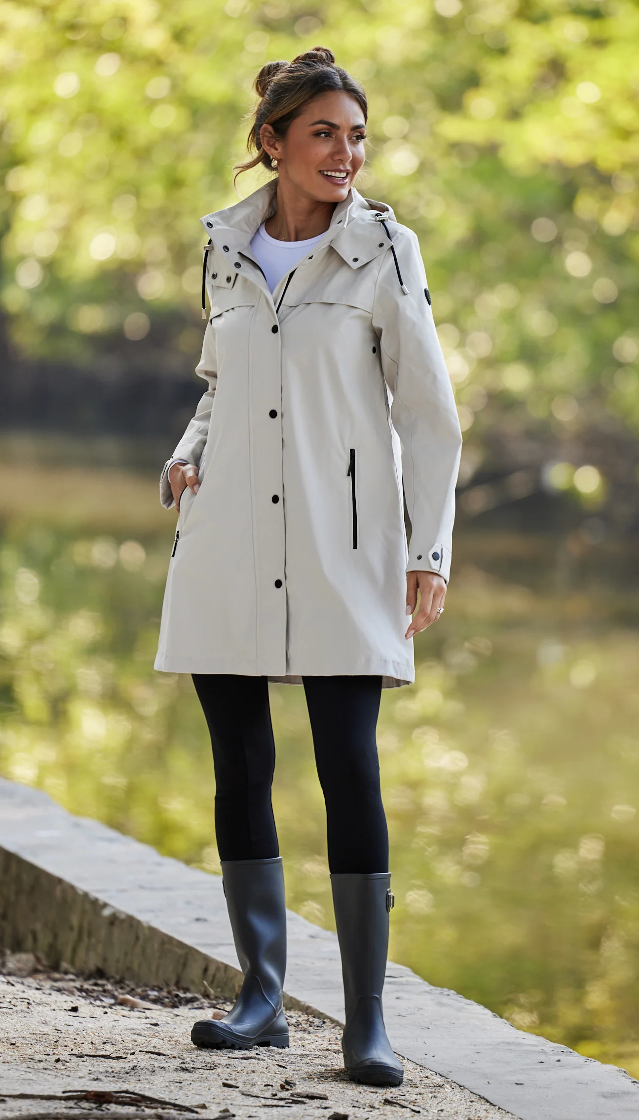 HOODED A-LINE RAIN JACKET - Image 21