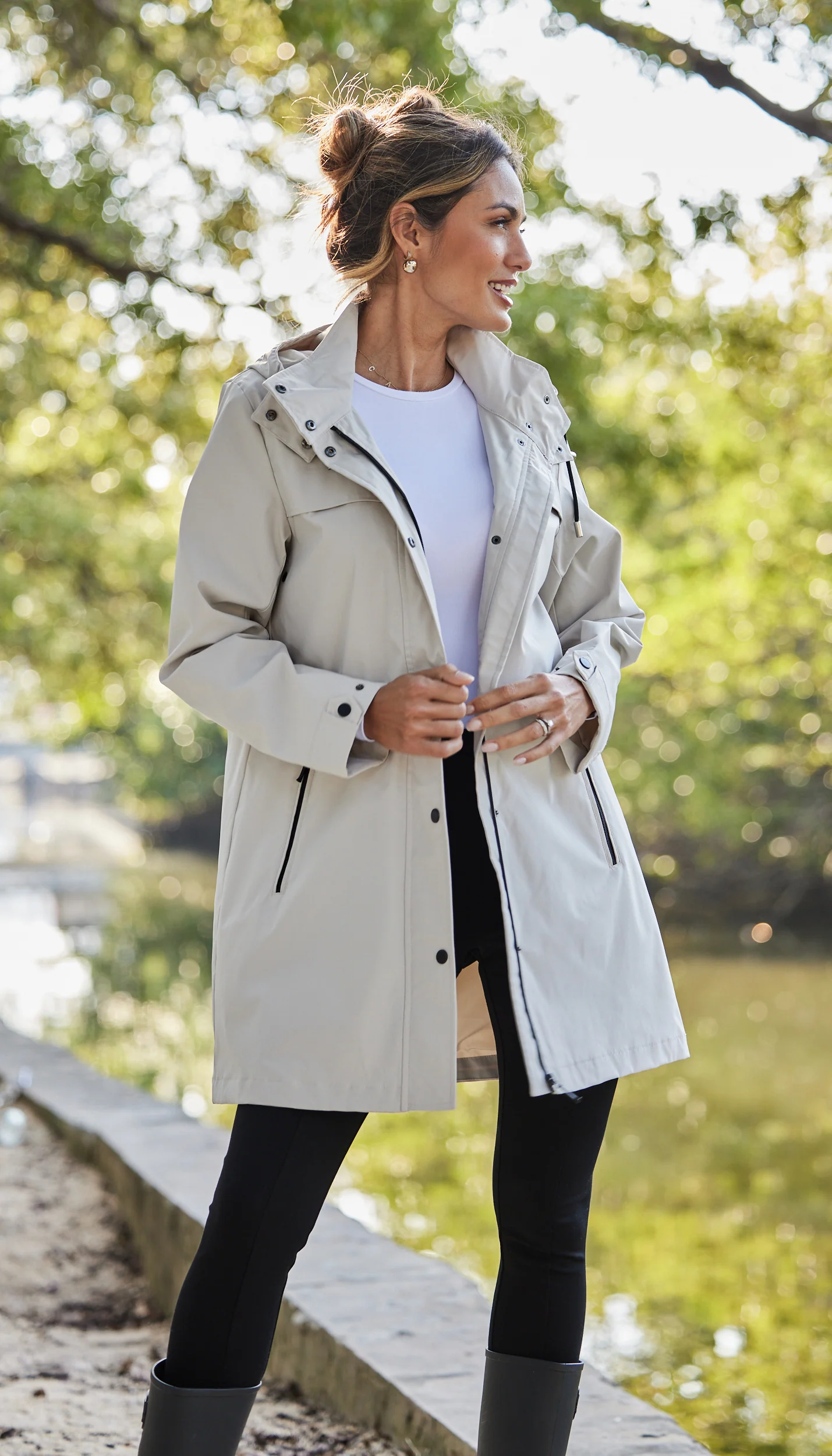 HOODED A-LINE RAIN JACKET - Image 22