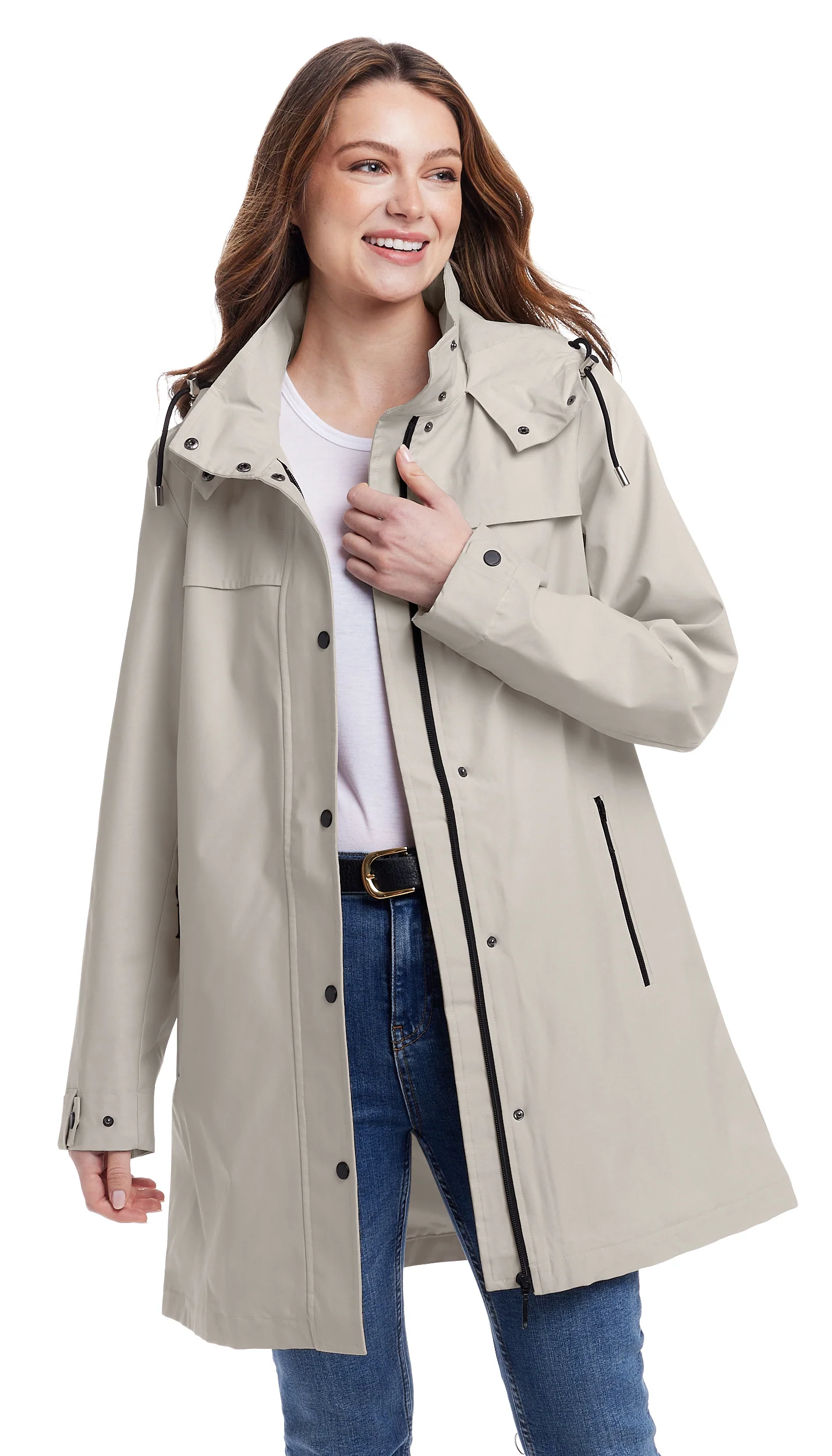 HOODED A-LINE RAIN JACKET - Image 23