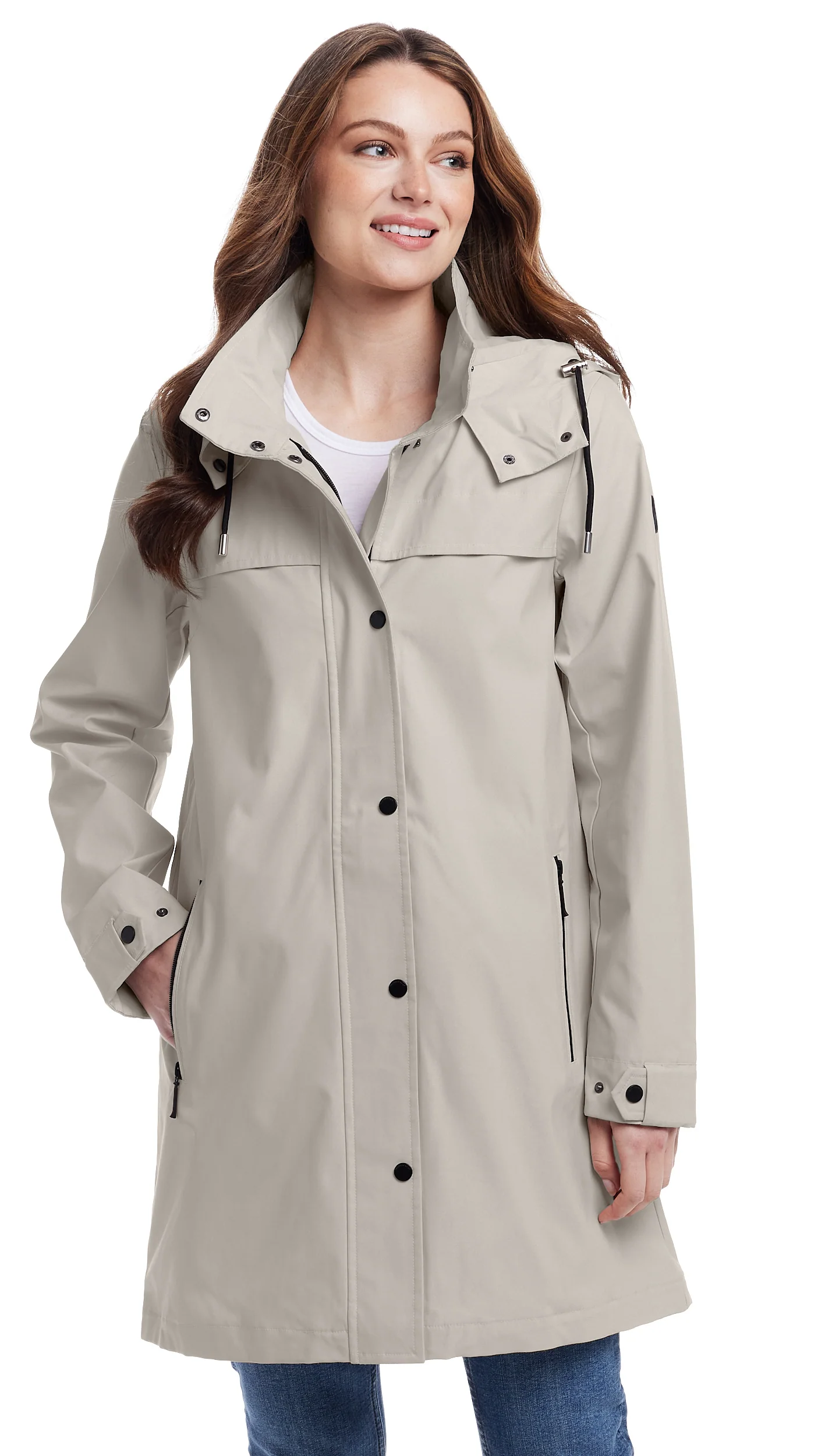 HOODED A-LINE RAIN JACKET - Image 24