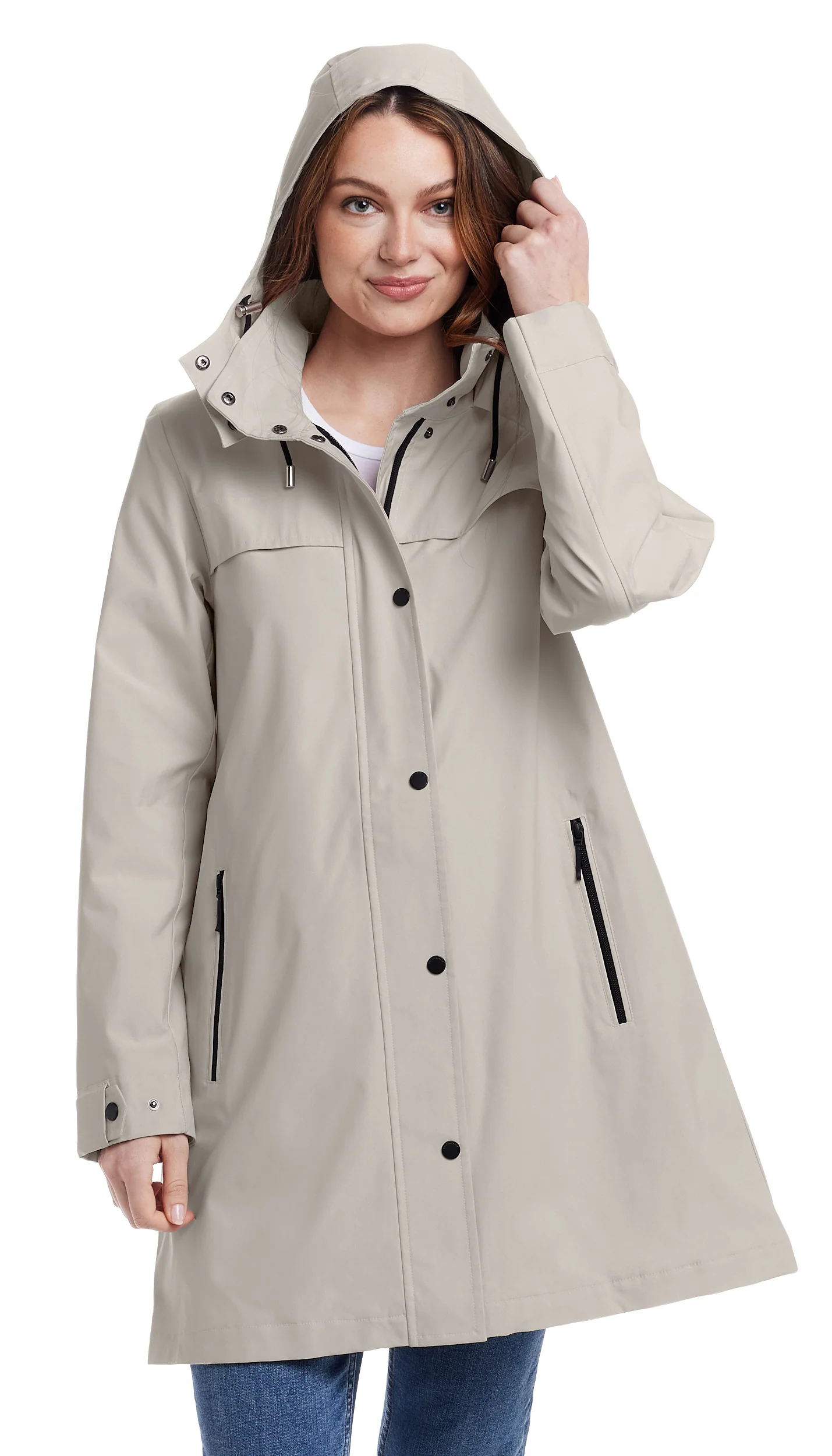 HOODED A-LINE RAIN JACKET - Image 27