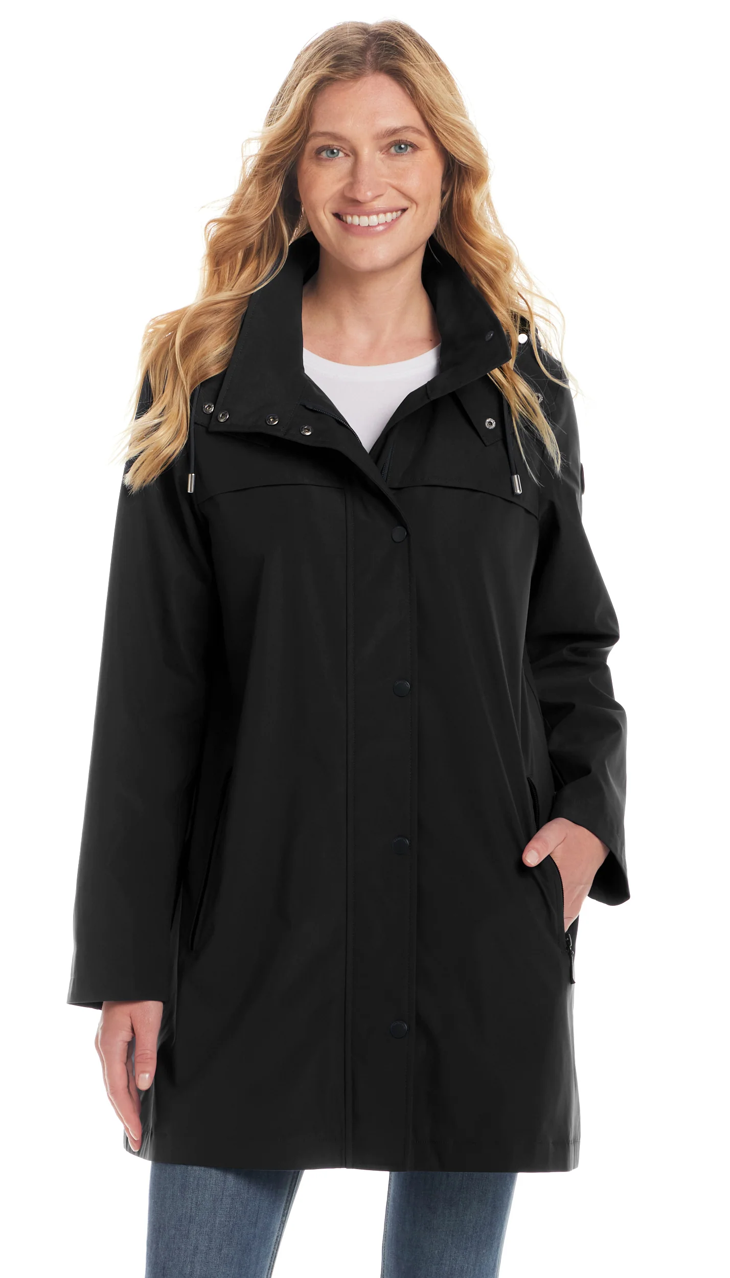 HOODED A-LINE RAIN JACKET - Image 32