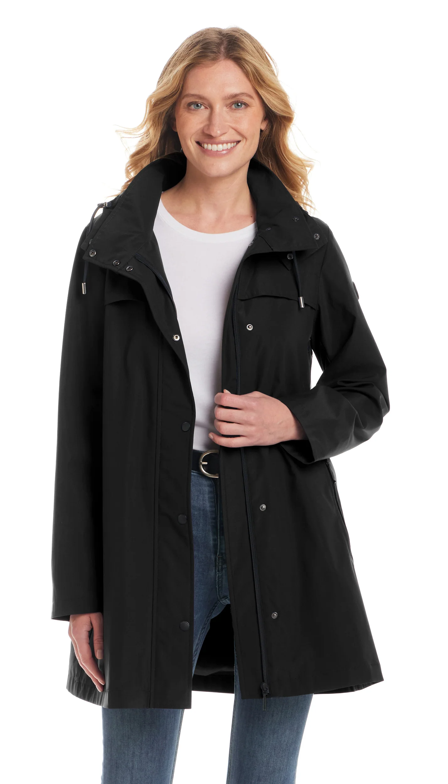 HOODED A-LINE RAIN JACKET - Image 39