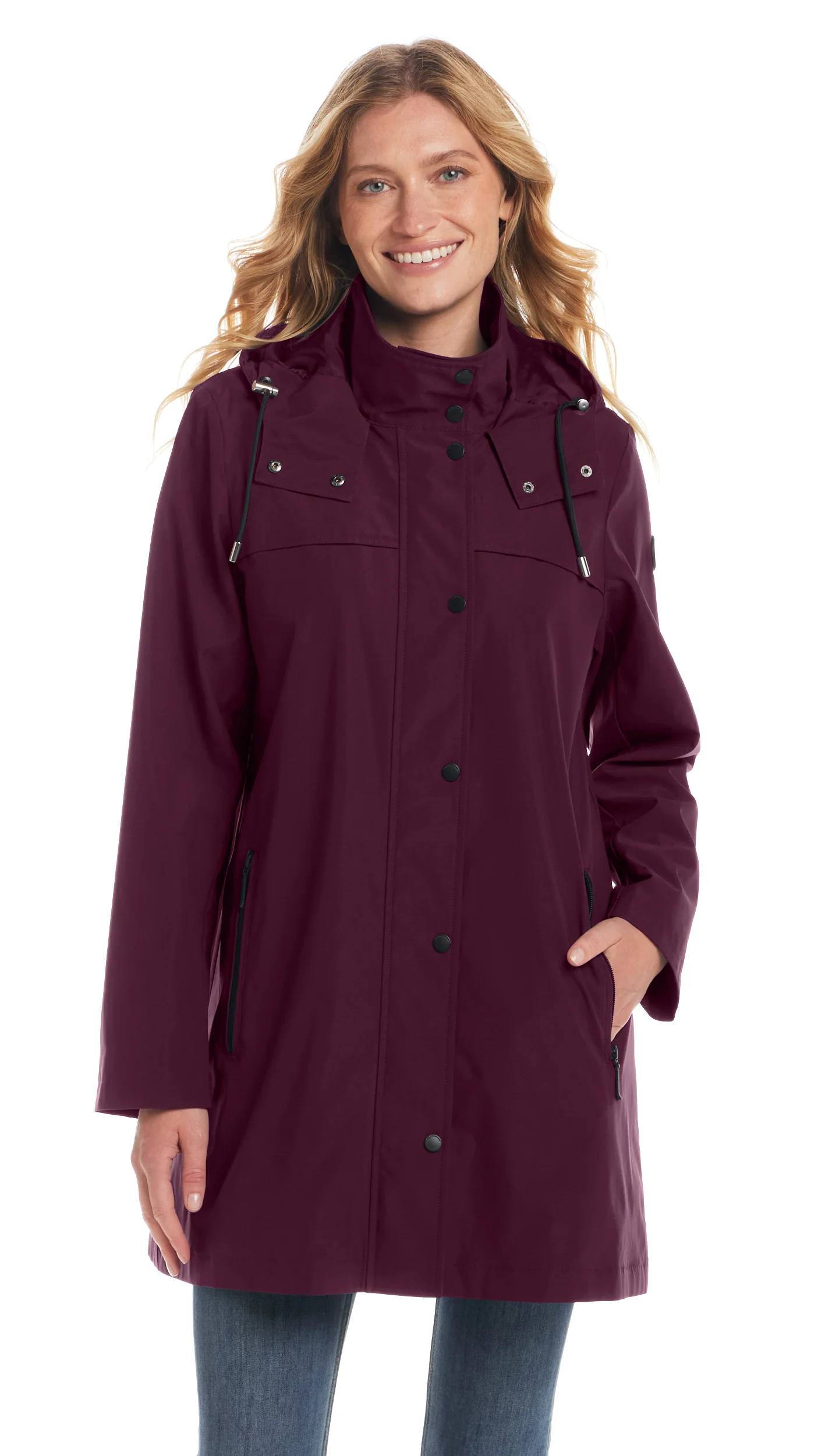 HOODED A-LINE RAIN JACKET - Image 4
