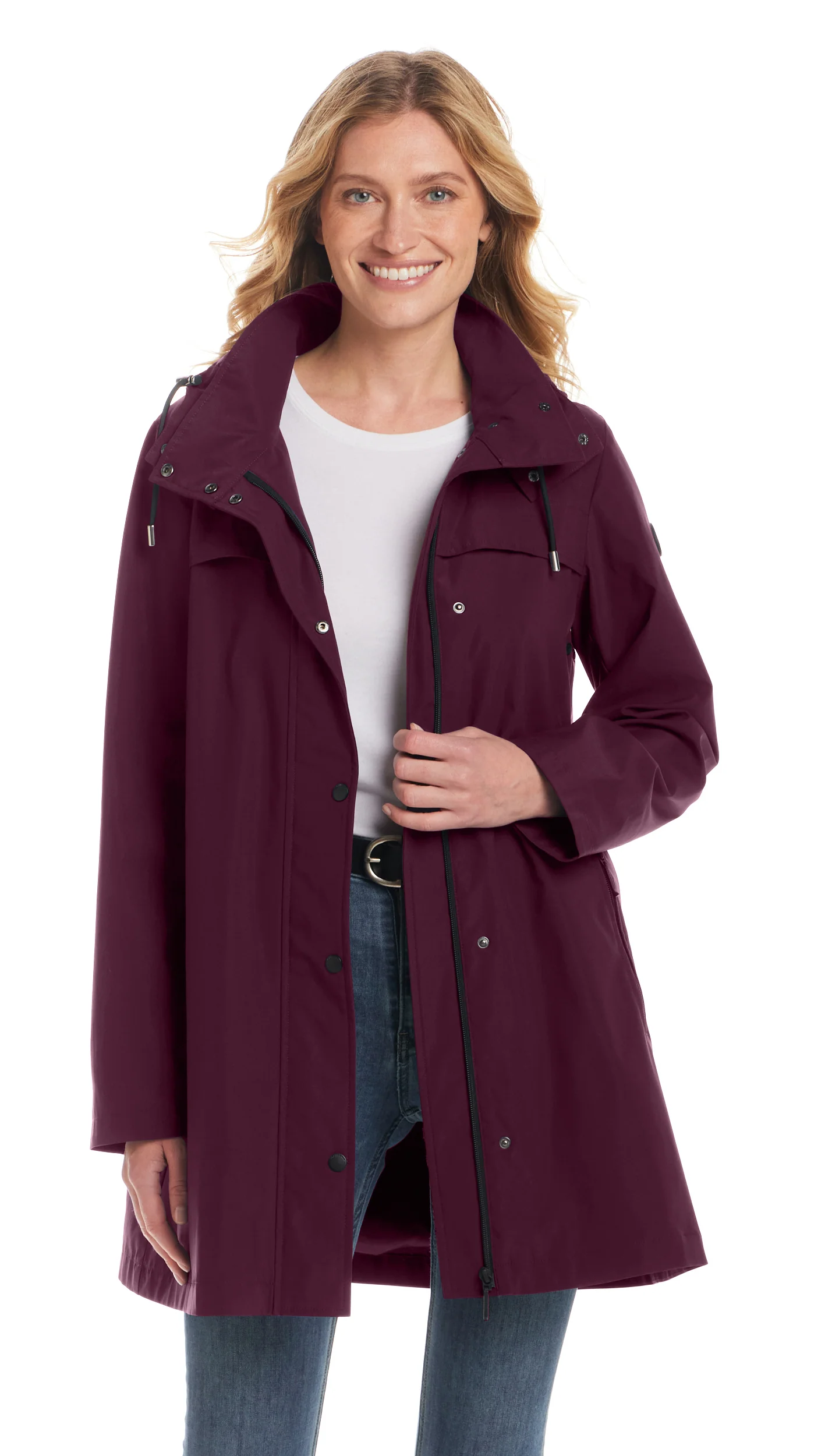 HOODED A-LINE RAIN JACKET - Image 5