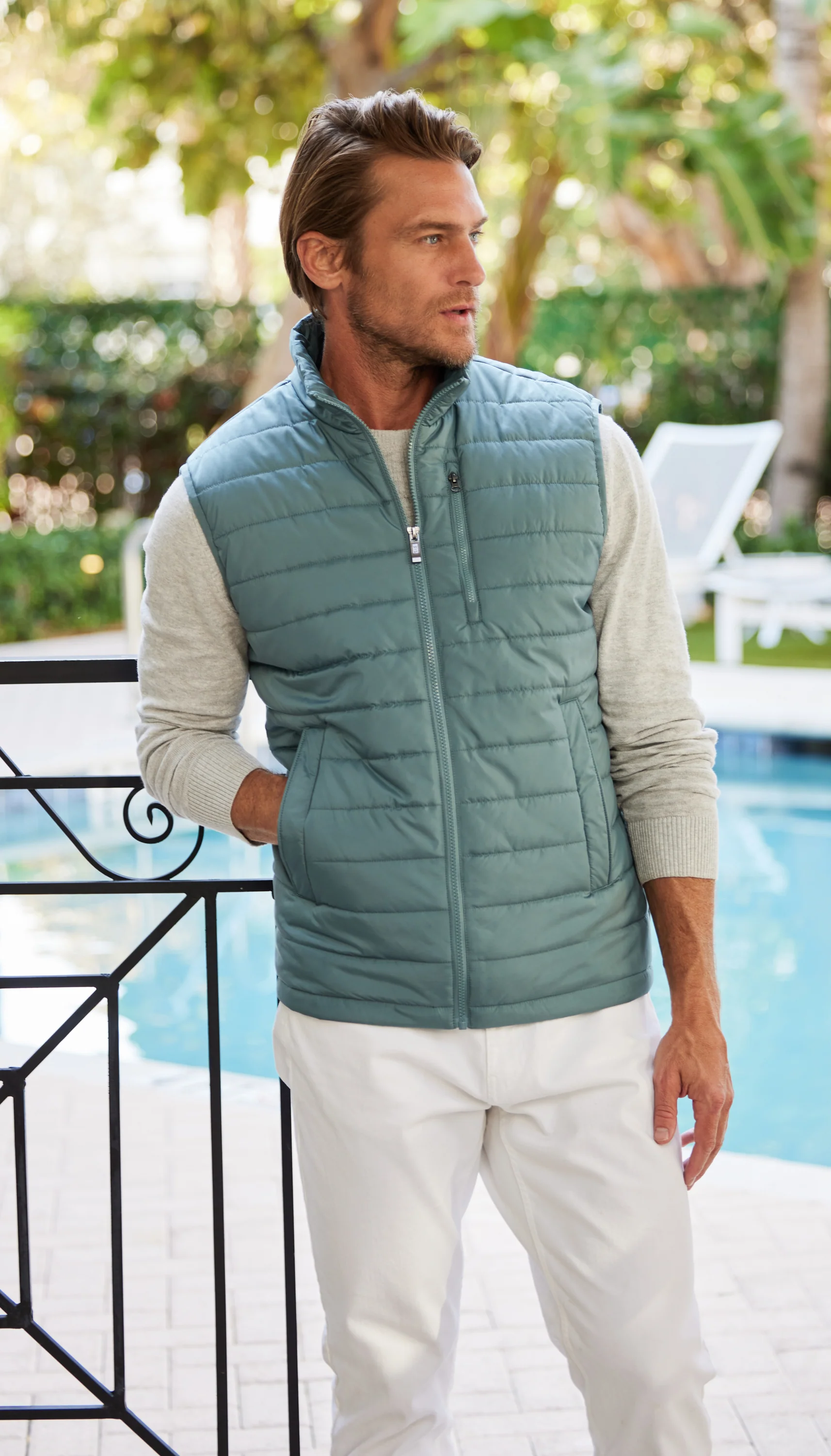 QUILTED MENS CIRE VEST - Image 10