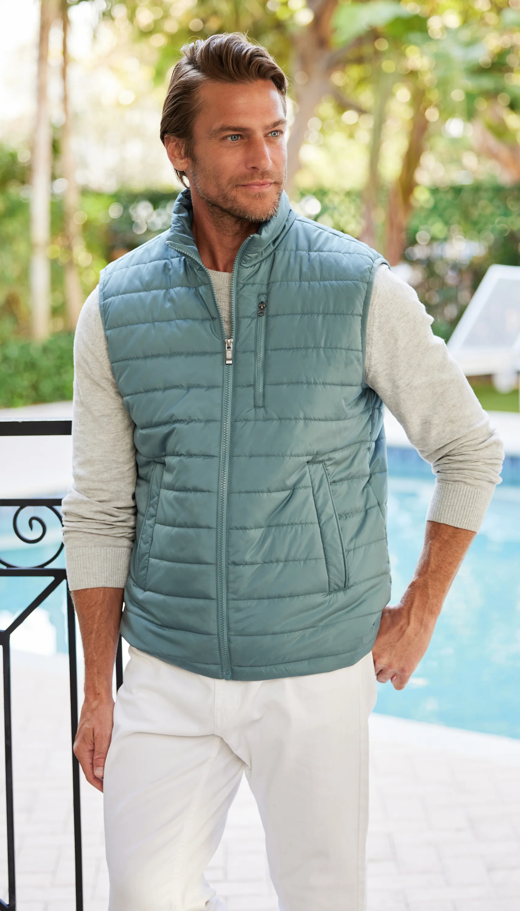 QUILTED MENS CIRE VEST - Image 12