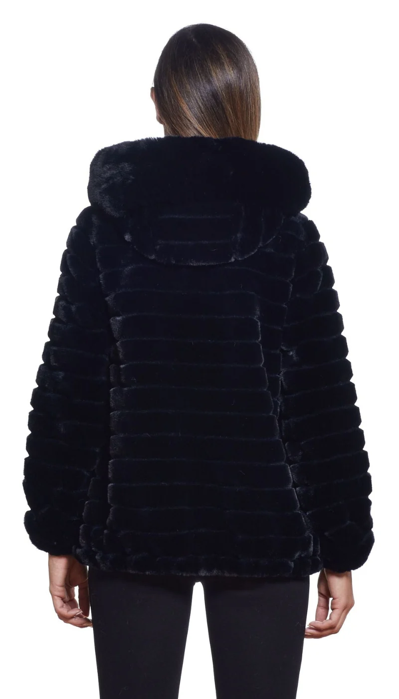 Zip Front Channeled Faux Fur - Image 6